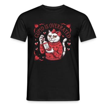Single Valentinstag Liebe Amor lustiges Spruch - Männer T-Shirt - Schwarz - Vorne - AI Model Male 178 light (178cm)