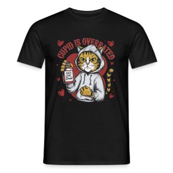 Single Valentinstag Liebe Amor lustiges Spruch - Männer T-Shirt - Schwarz - Vorne - AI Model Male 178 light (178cm)