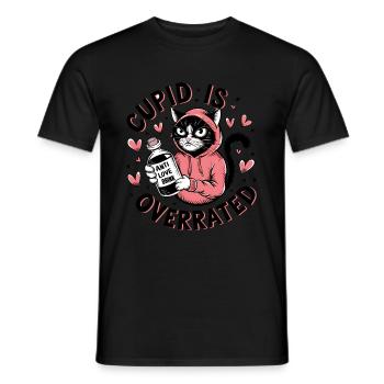 Célibataire Saint-Valentin Amour Cupidon Drôle Dicton - T-shirt homme - noir - Devant - AI Model Male 178 light (178cm)
