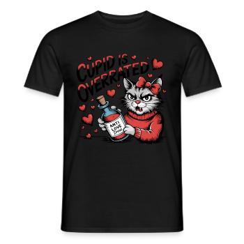 Single Valentinstag Liebe Amor lustiges Spruch - Männer T-Shirt - Schwarz - Vorne - AI Model Male 178 light (178cm)