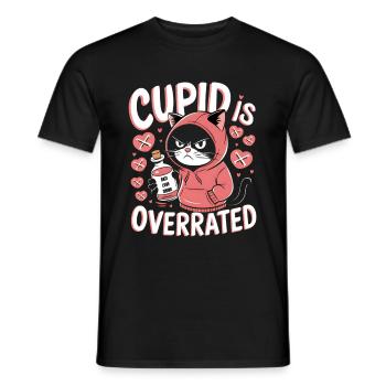 Célibataire Saint-Valentin Amour Cupidon Drôle Dicton - T-shirt homme - noir - Devant - AI Model Male 178 light (178cm)