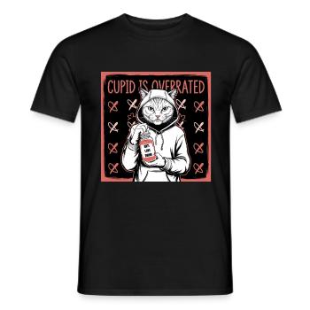 Single Valentinstag Liebe Amor lustiges Spruch - Männer T-Shirt - Schwarz - Vorne - AI Model Male 178 light (178cm)
