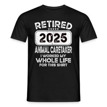 Retired Animal caretaker 2025 - Men's T-Shirt - black - Front - AI Model Male 178 light (178cm)