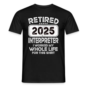 Retired Interpreter 2025 - Men's T-Shirt - black - Front - AI Model Male 178 light (178cm)