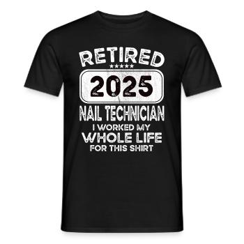 Technicien des ongles à la retraite 2025 - T-shirt homme - noir - Devant - AI Model Male 178 light (178cm)