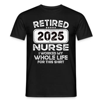 Retired Nurse 2025 - Men's T-Shirt - black - Front - AI Model Male 178 light (178cm)