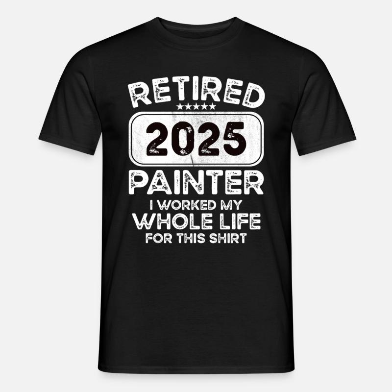 Retired Painter 2025 - Männer T-Shirt - Schwarz