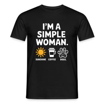 I`m a simple woman like sunshine dogs & coffee - Männer T-Shirt - Schwarz - Vorne - AI Model Male 178 light (178cm)