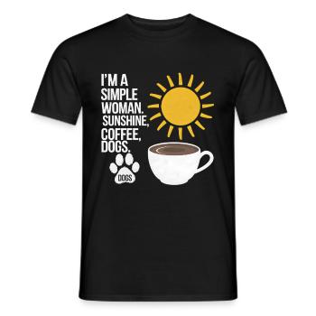 Je suis une femme simple comme les chiens de soleil et le café - T-shirt homme - noir - Devant - AI Model Male 178 light (178cm)