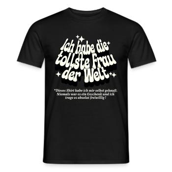 Hochzeit Verlobung Ich habe die tollste Frau - Männer T-Shirt - Schwarz - Vorne - AI Model Male 178 light (178cm)