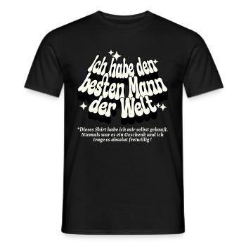 Ich habe den besten Mann der Welt - Männer T-Shirt - Schwarz - Vorne - AI Model Male 178 light (178cm)