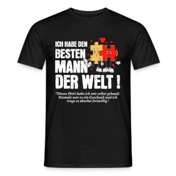 Ich habe den besten Mann der Welt - Männer T-Shirt - Schwarz - Vorne - AI Model Male 178 light (178cm)