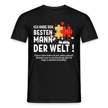 Ich habe den besten Mann der Welt - Männer T-Shirt - Schwarz - Vorne - AI Model Male 178 light (178cm)