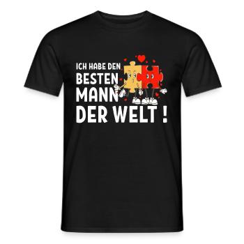 Ich habe den besten Mann der Welt - Männer T-Shirt - Schwarz - Vorne - AI Model Male 178 light (178cm)