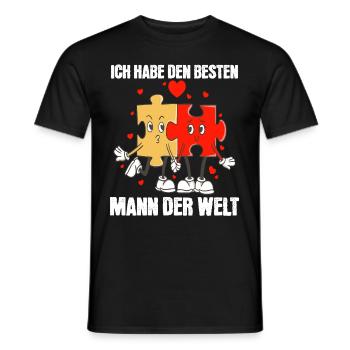 Ich habe den besten Mann der Welt - Männer T-Shirt - Schwarz - Vorne - AI Model Male 178 light (178cm)