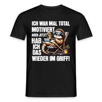 Sloth stays lazy I used to be totally motivated - Men's T-Shirt - black - Front - AI Model Male 178 light (178cm)