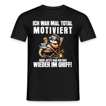 Sloth stays lazy I used to be totally motivated - Men's T-Shirt - black - Front - AI Model Male 178 light (178cm)