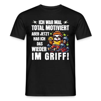 Sloth stays lazy I used to be totally motivated - Men's T-Shirt - black - Front - AI Model Male 178 light (178cm)