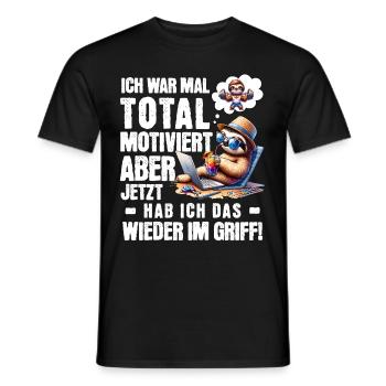 Sloth stays lazy I used to be totally motivated - Men's T-Shirt - black - Front - AI Model Male 178 light (178cm)