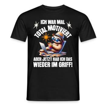 Sloth stays lazy I used to be totally motivated - Men's T-Shirt - black - Front - AI Model Male 178 light (178cm)