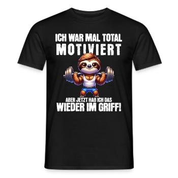 Sloth stays lazy I used to be totally motivated - Men's T-Shirt - black - Front - AI Model Male 178 light (178cm)