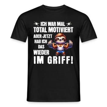 Sloth stays lazy I used to be totally motivated - Men's T-Shirt - black - Front - AI Model Male 178 light (178cm)