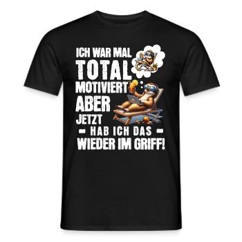 Sloth stays lazy I used to be totally motivated - Men's T-Shirt - black - Front - AI Model Male 178 light (178cm)