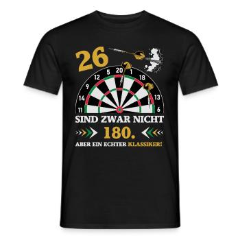 Les fléchettes 26 ne sont pas des fléchettes d’anniversaire de 180 - T-shirt homme - noir - Devant - AI Model Male 178 light (178cm)
