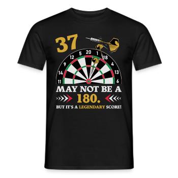 Pas 180 mais un classique 37e anniversaire : fléchettes - T-shirt homme - noir - Devant - AI Model Male 178 light (178cm)
