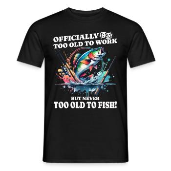 Pêche du 60e anniversaire – Jamais trop vieux pour pêcher - T-shirt homme - noir - Devant - AI Model Male 178 light (178cm)