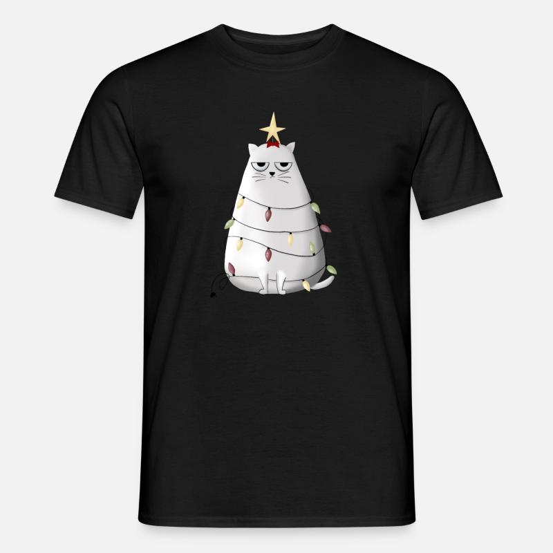 Grumpy christmas cat - Männer T-Shirt - Schwarz