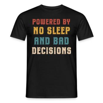 Running On Dreams And Caffeine Funny Design - Men's T-Shirt - black - Front - AI Model Male 178 light (178cm)
