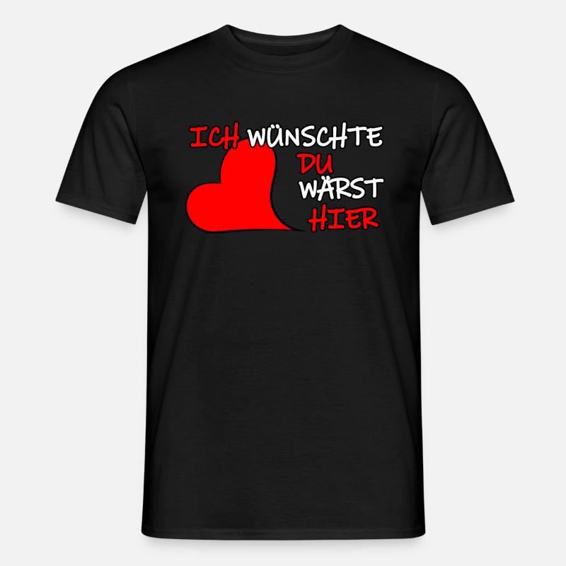 Cooles Herz Partner Vermissen Spruch Geschenk - Männer T-Shirt - Schwarz