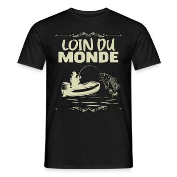 Pêche Citation Pêcheur Solitaire Cadeau Papa - T-shirt homme - noir - Devant - AI Model Male 178 light (178cm)