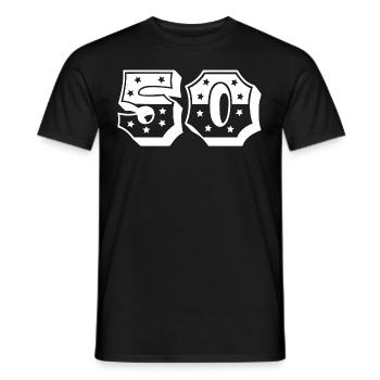 Numéro 50 - T-shirt homme - noir - Devant - AI Model Male 178 light (178cm)