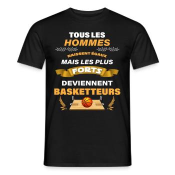 Homme fort basketteur idée cadeau humour basket - T-shirt homme - noir - Devant - AI Model Male 178 light (178cm)