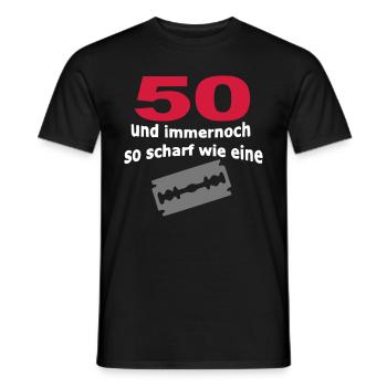 50th Birthday - 50 and still as sharp as - Men's T-Shirt - black - Front - AI Model Male 178 light (178cm)