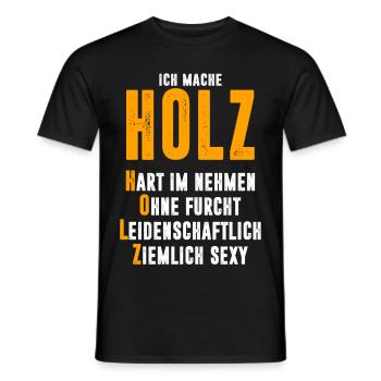 Holz - Männer T-Shirt - Schwarz - Vorne - AI Model Male 178 light (178cm)