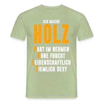 bois - T-shirt homme - vert sauge - Devant - AI Model Male 178 light (178cm)