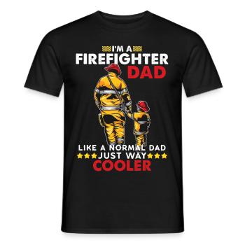 Firefighter dad fireman firefighter gift dad - Men's T-Shirt - black - Front - AI Model Male 178 light (178cm)