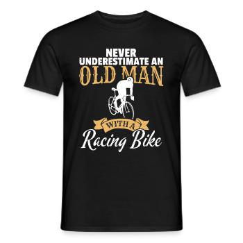 Rennrad Alter Mann Fahrrad Geschenk Opa Lustig - Männer T-Shirt - Schwarz - Vorne - AI Model Male 178 light (178cm)