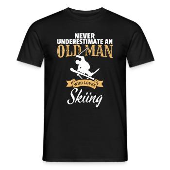 Cadeau de ski pour le ski de sport d'hiver - T-shirt homme - noir - Devant - AI Model Male 178 light (178cm)