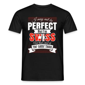 Schweiz Schweizer Geschenk Lustig Witz swiss - Männer T-Shirt - Schwarz - Vorne - AI Model Male 178 light (178cm)