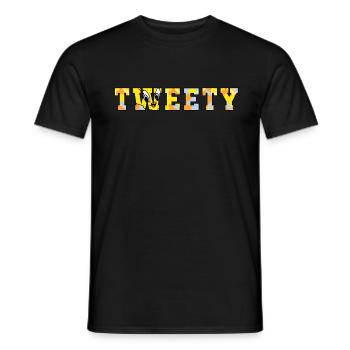 Looney Tunes Titi Typographie de camouflage - T-shirt homme - noir - Devant - AI Model Male 178 light (178cm)