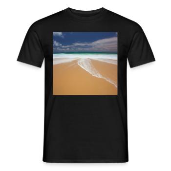 Strand vakantiegangers - Heren T-shirt - zwart - Voor - AI Model Male 178 light (178cm)