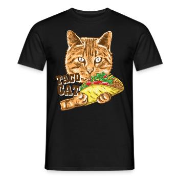 Taco Cat Favorite Food Adorable Animals Mexican - Men's T-Shirt - black - Front - AI Model Male 178 light (178cm)