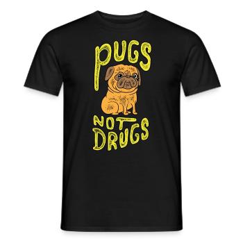 Pugs nicht Drogen - Mops T-Shirt für Mops Mama und Papa - Männer T-Shirt - Schwarz - Vorne - AI Model Male 178 light (178cm)