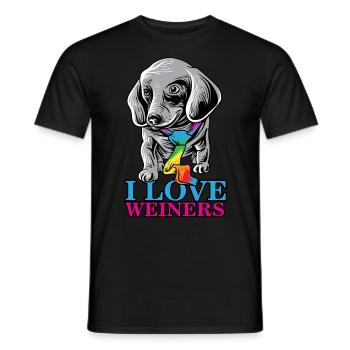 Ich liebe weinigs Stolz LGBTQ März Homosexuell LGBTQ Shirt - Männer T-Shirt - Schwarz - Vorne - AI Model Male 178 light (178cm)
