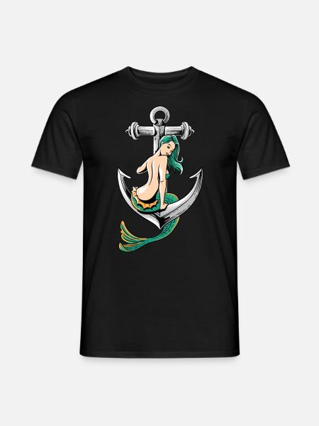 Siremankerschulseemannmädchen-Piratent-shirt - Männer T-Shirt - Schwarz