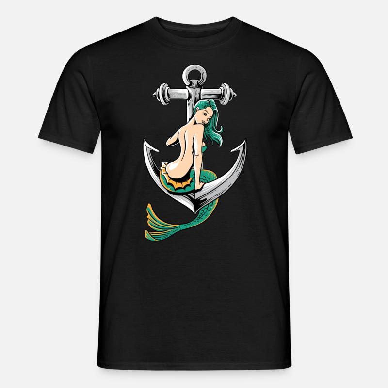 Siremankerschulseemannmädchen-Piratent-shirt - Männer T-Shirt - Schwarz